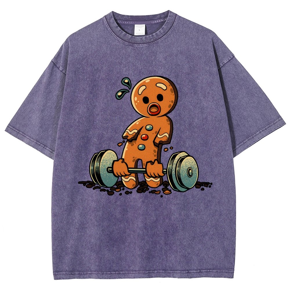 Gingerbread Workout Loosing Arms Vintage Distressed T-shirt
