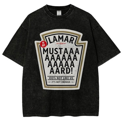 Lamar Mustard TV Off Essential Vintage Distressed T-shirt