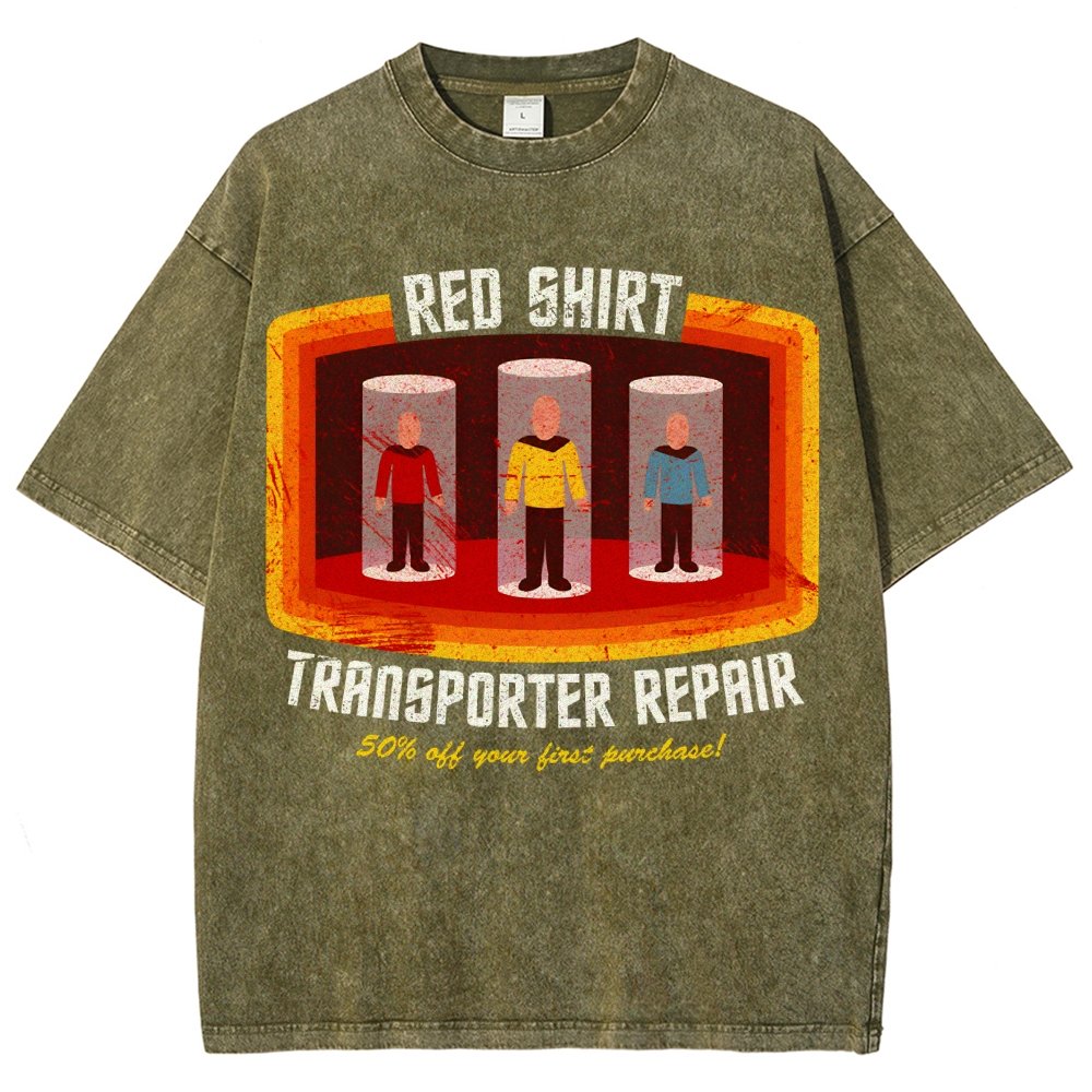 Red Shirt Spacecraft Repair Vintage Distressed T-shirt