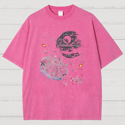 Epic Space Battle Vintage Distressed T-shirt