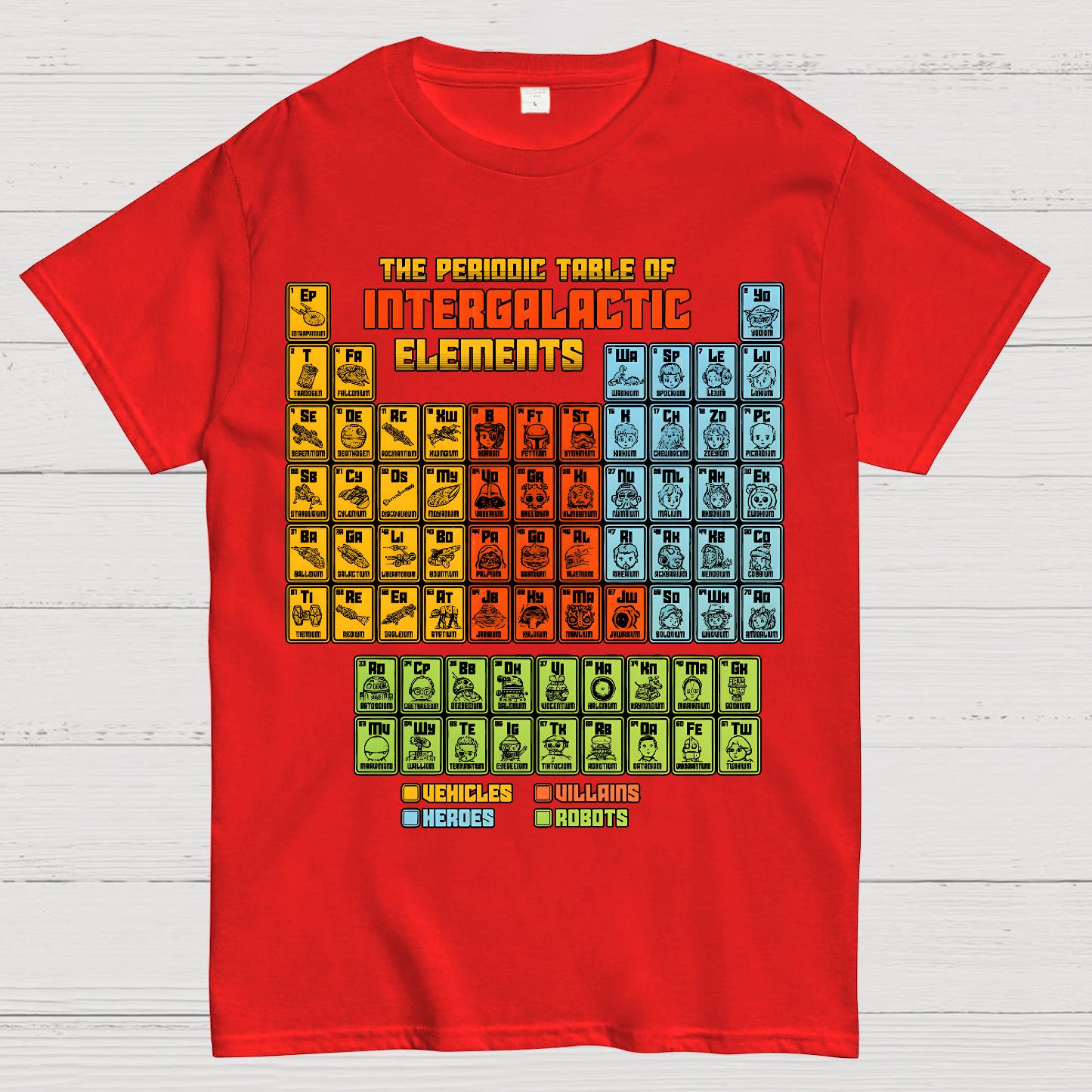 The Periodic Table of Intergalactic Elements Geek T-Shirt