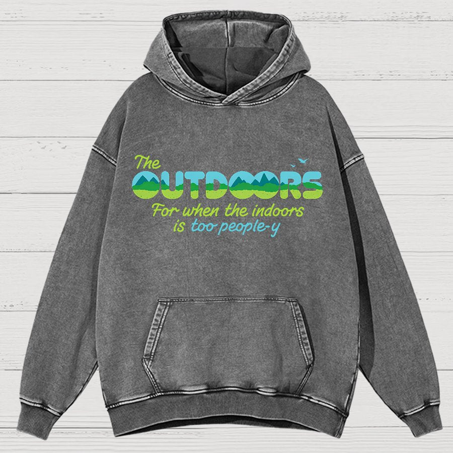 Because The Indoors Is Too People-Y Vintage Distressed Hoodie