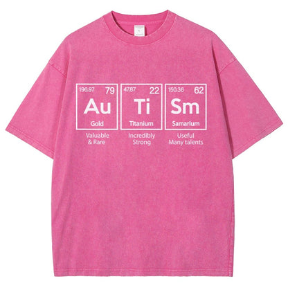 Autism Awareness Elements Periodic Vintage Distressed T-shirt