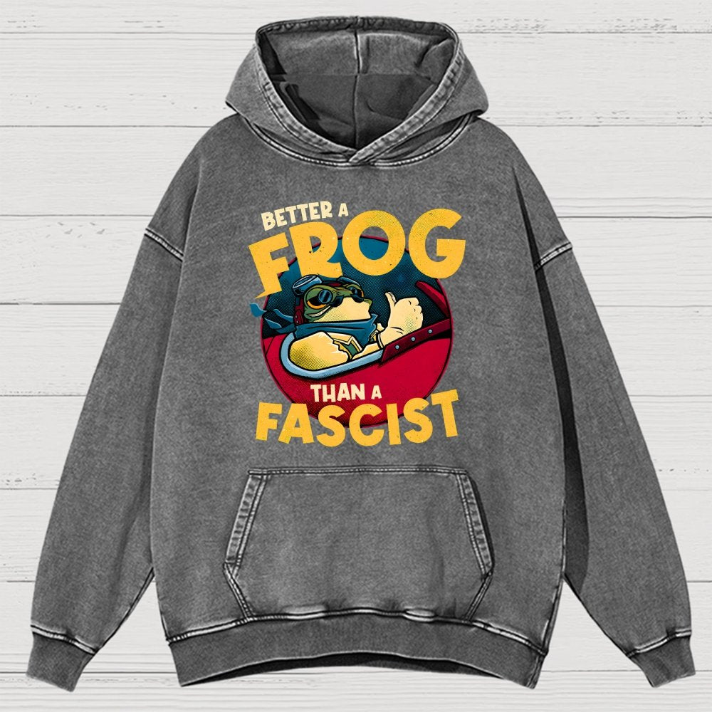 Better A Frog Than A Fascist Vintage Distressed Hoodie