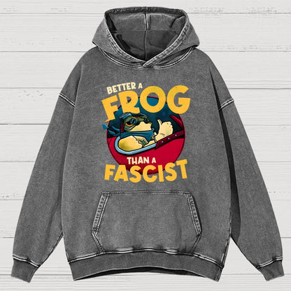 Better A Frog Than A Fascist Vintage Distressed Hoodie