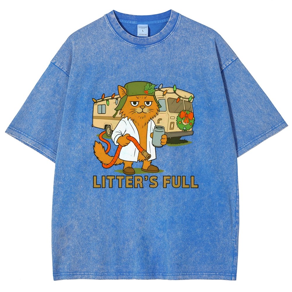 Christmas Shitters Full Cat Vintage Distressed T-shirt