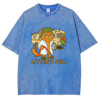 Christmas Shitters Full Cat Vintage Distressed T-shirt