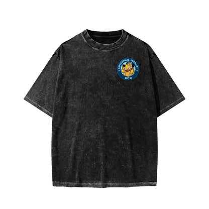 Dog Support Or Not? Front And Back Printing Washed T-shirt