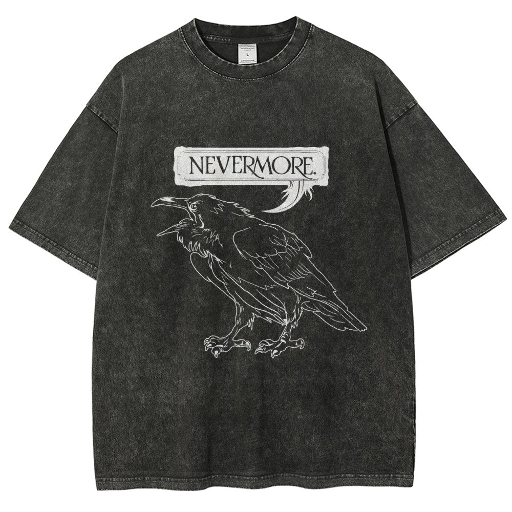 Nevermore Raven Vintage Distressed T-shirt