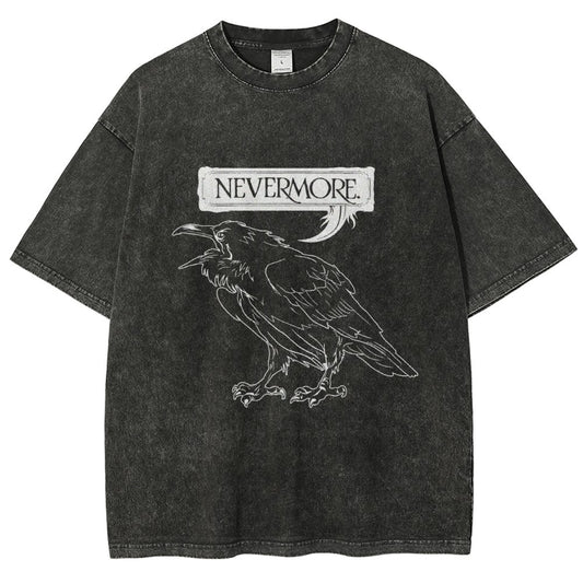 Nevermore Raven Vintage Distressed T-shirt