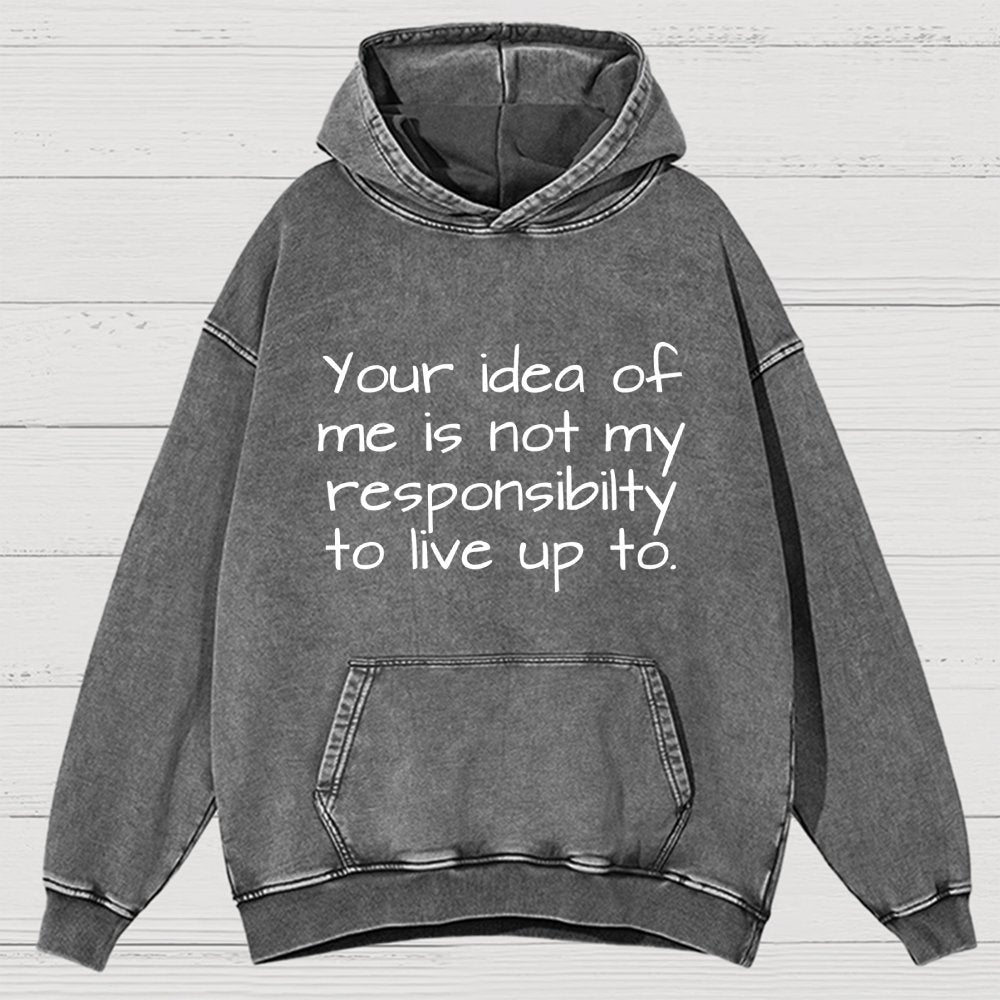 Your Idea Of Me Is Not My Resposibility To Live Up To Vintage Distressed Hoodie