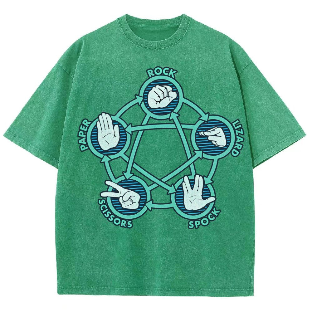 Rock Paper Scissors Lizard Spock Vintage Distressed T-shirt