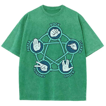 Rock Paper Scissors Lizard Spock Vintage Distressed T-shirt