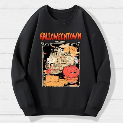 Spookyville University Est 1998. Halloween Geek Cotton Sweatshirt