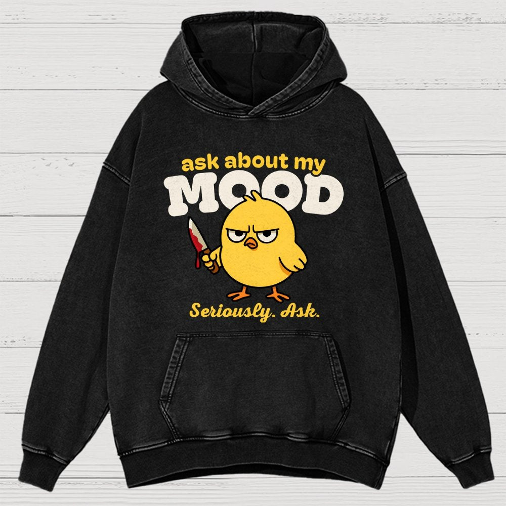 Ask About My Mood Vintage Distressed Hoodie