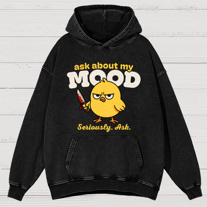 Ask About My Mood Vintage Distressed Hoodie