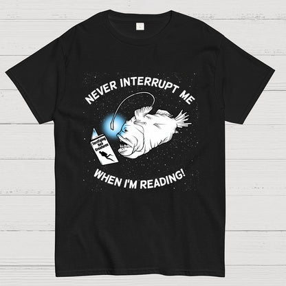 Angler Fish Reading Geek T-Shirt