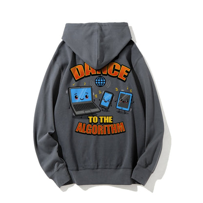 Dance To The Algorithm Funny Printed Back Unisex Cotton Hoodie