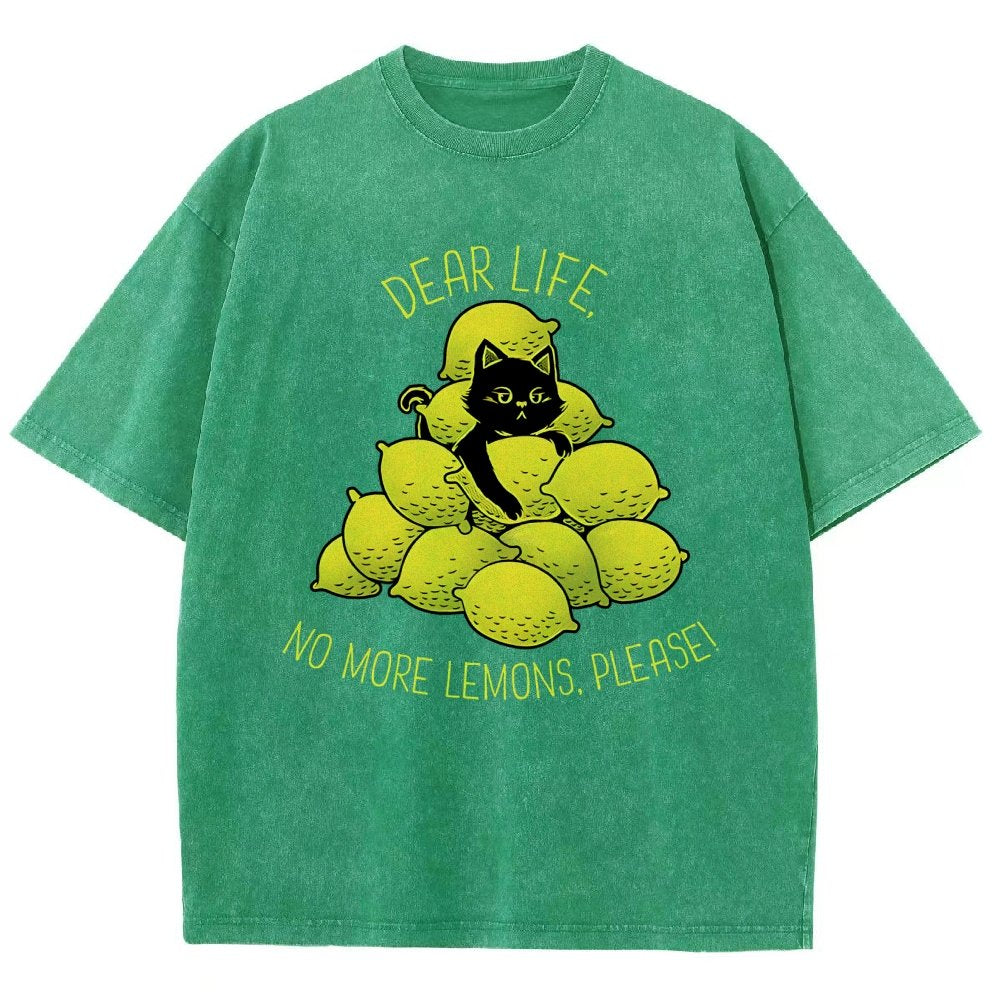 If Life Give You Lemons Black Cat Vintage Distressed T-shirt