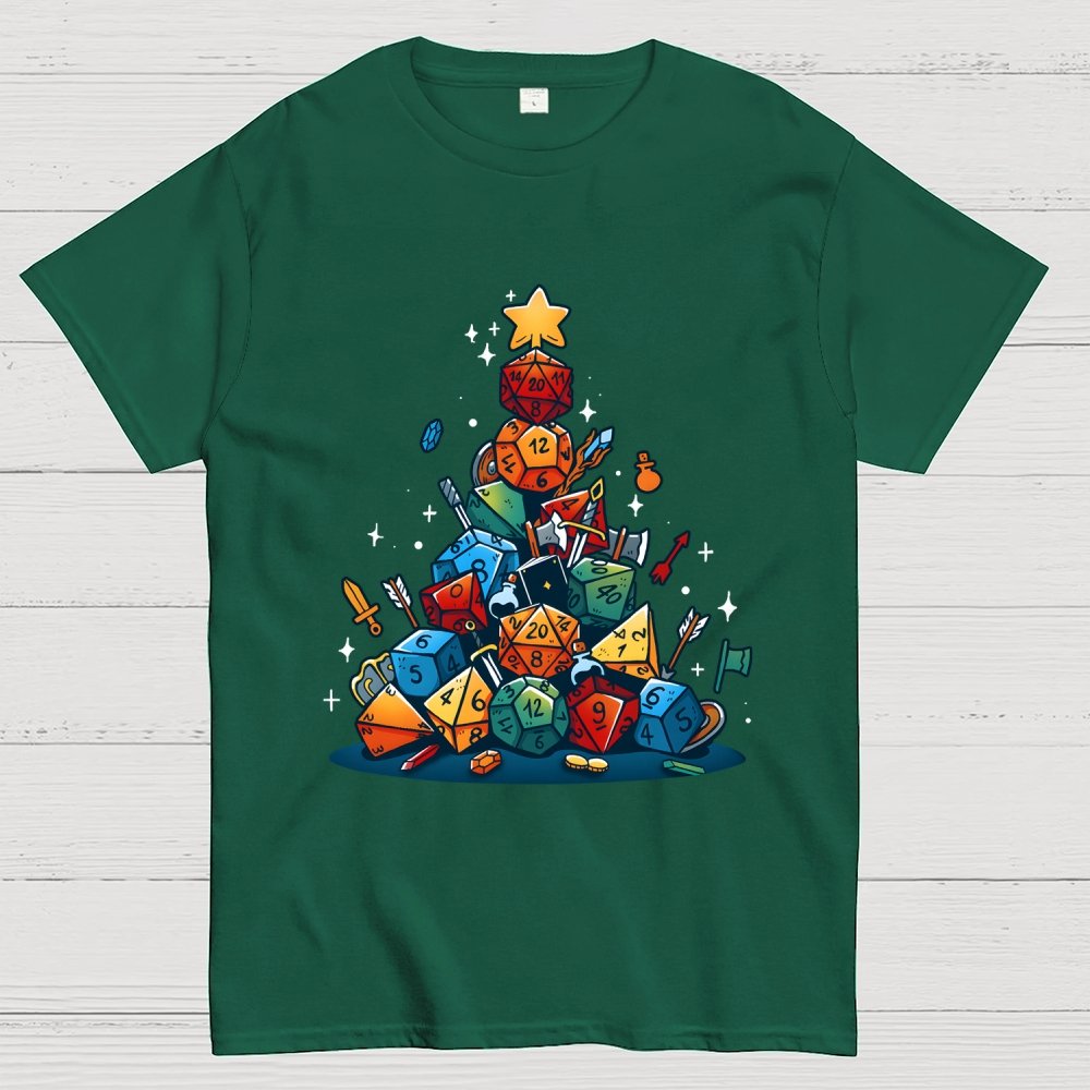 Christmas Dice Tree Geek T-Shirt