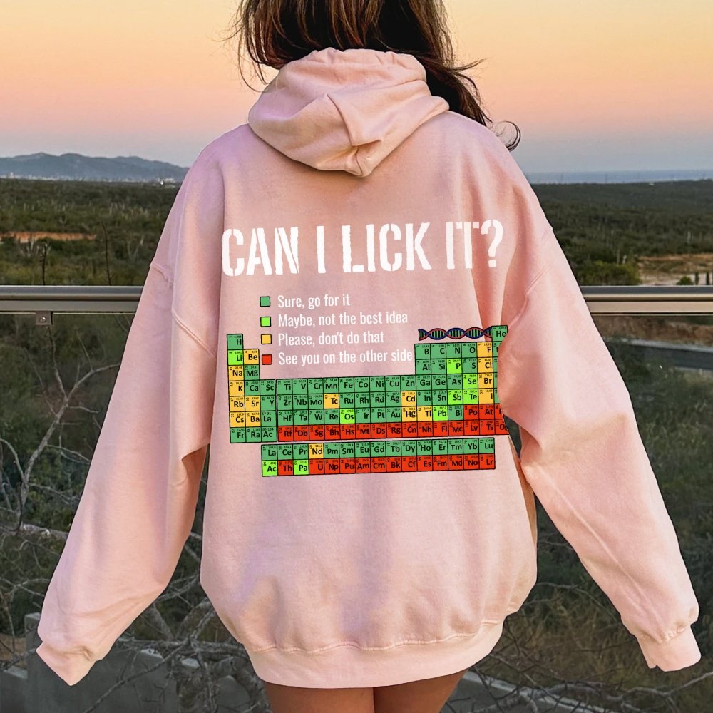 Can I Lick It Printed Back Unisex Cotton Hoodie