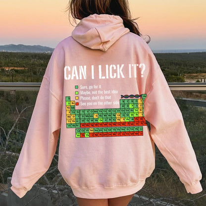 Can I Lick It Printed Back Unisex Cotton Hoodie