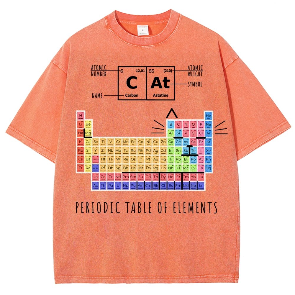 Periodic Table Of Cats Vintage Distressed T-shirt