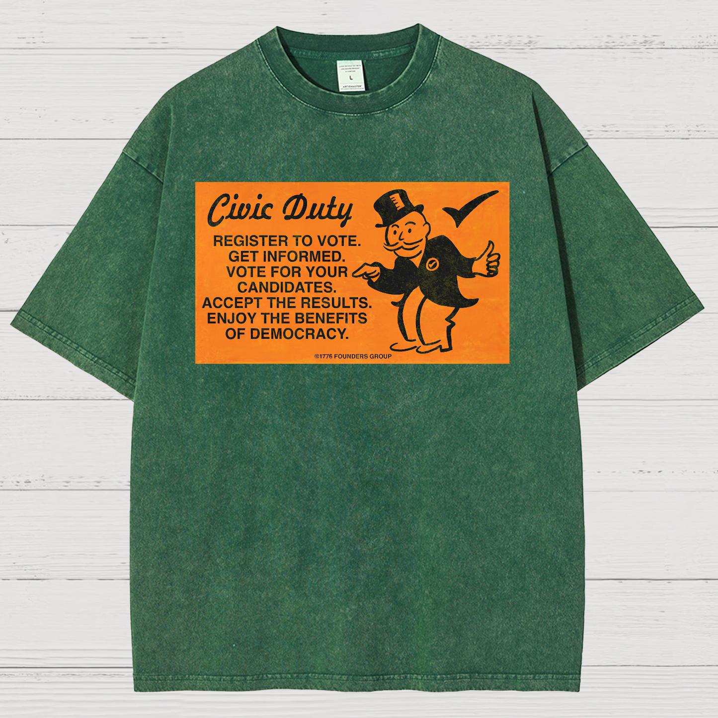 Civic Duty Card. Sarcasm Vintage Distressed T-shirt