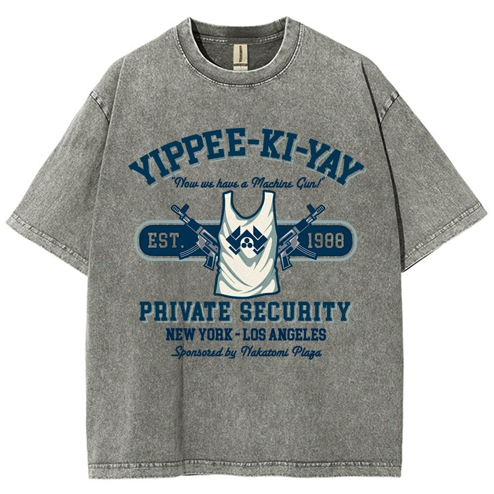 Yippee Ki Yay Security NY-LA Vintage Distressed T-shirt