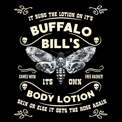 Mysterious Goth Body Lotion Deaths Head Moth Horror Geek T-Shirt