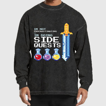 I'm Not Procrastinating I'm Doing Side Quests Washed Long Sleeve Tee