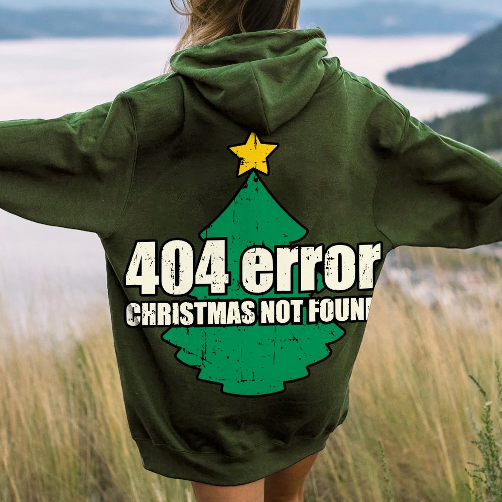 Error 404 Printed Back Cotton Hoodie