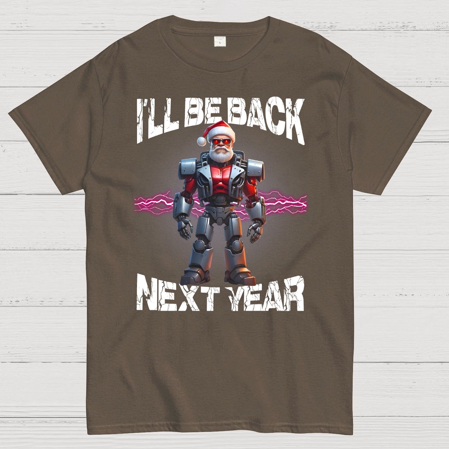 I'll Be Back Futuristic Santa Robot Geek T-Shirt