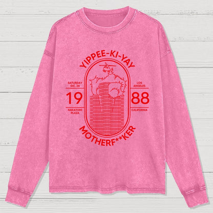 Yippie-ki-yay Washed Long Sleeve Tee