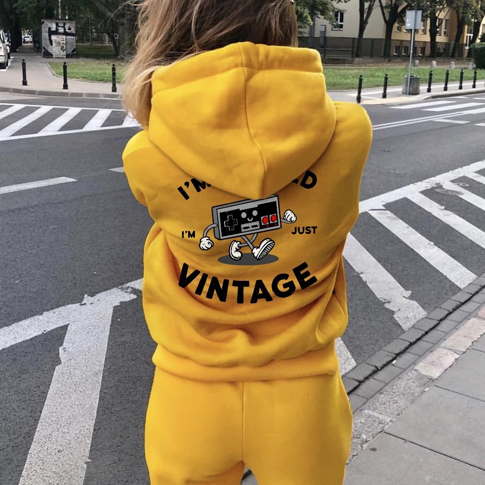 I'm Not Old Printed Back Unisex Cotton Hoodie