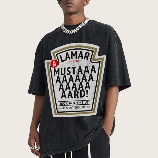 Lamar Mustard TV Off Essential Vintage Distressed T-shirt