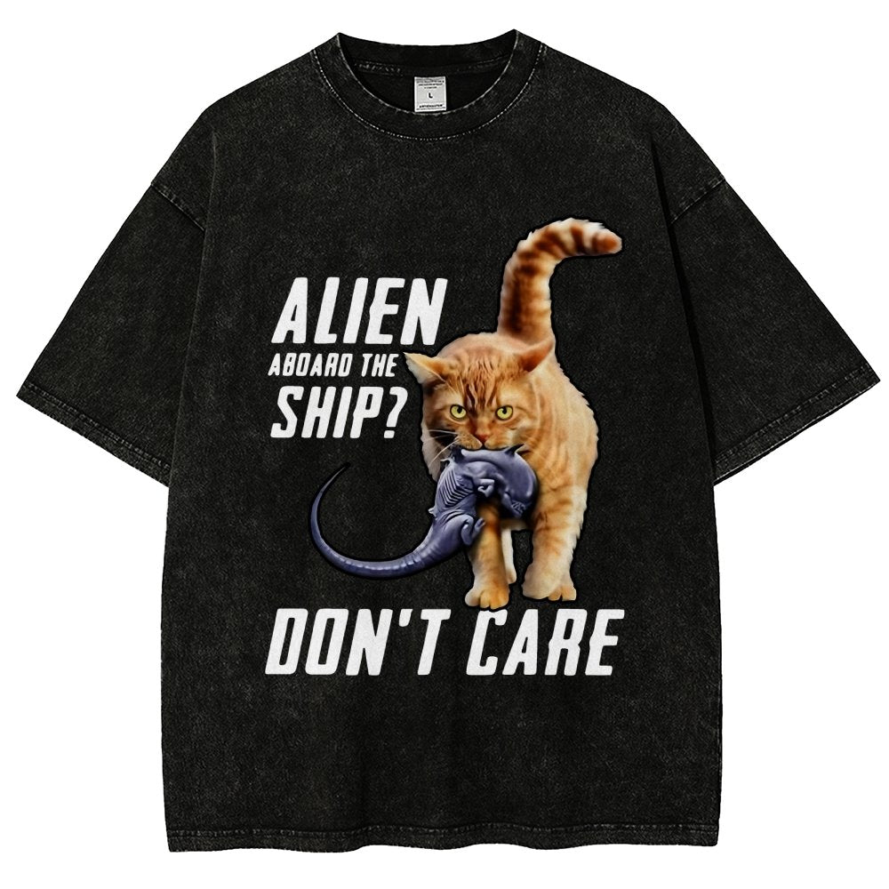 Top Cat Alien Aboard The Ship Don’t Care Vintage Distressed T-shirt