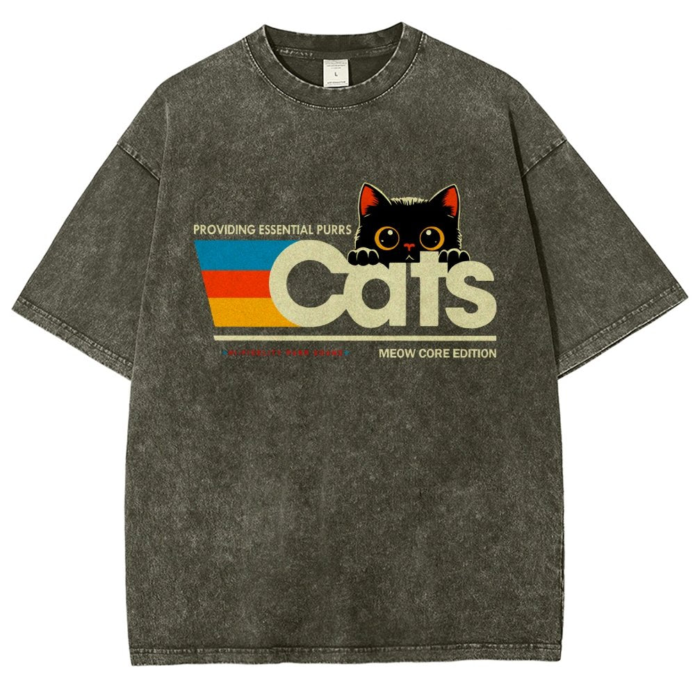Retro Cats Vintage Distressed T-shirt