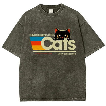 Retro Cats Vintage Distressed T-shirt