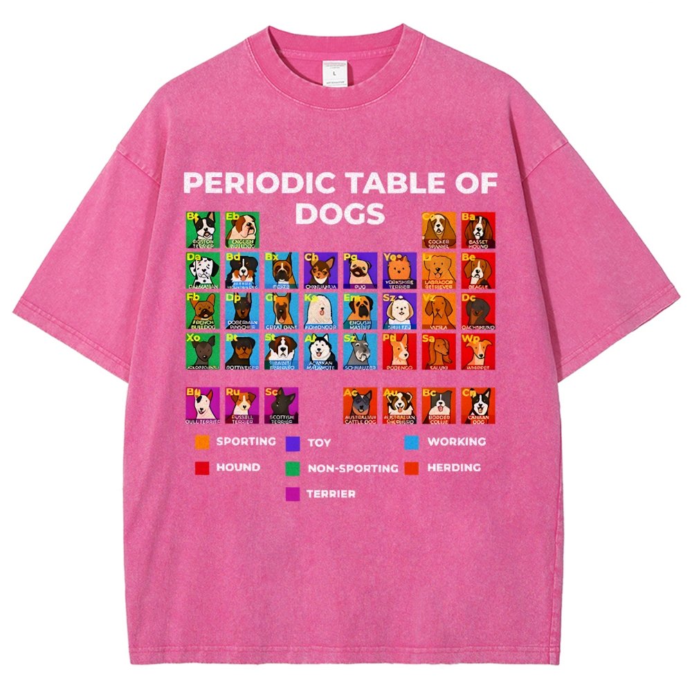 Periodic Table Of Dogs Vintage Distressed T-shirt