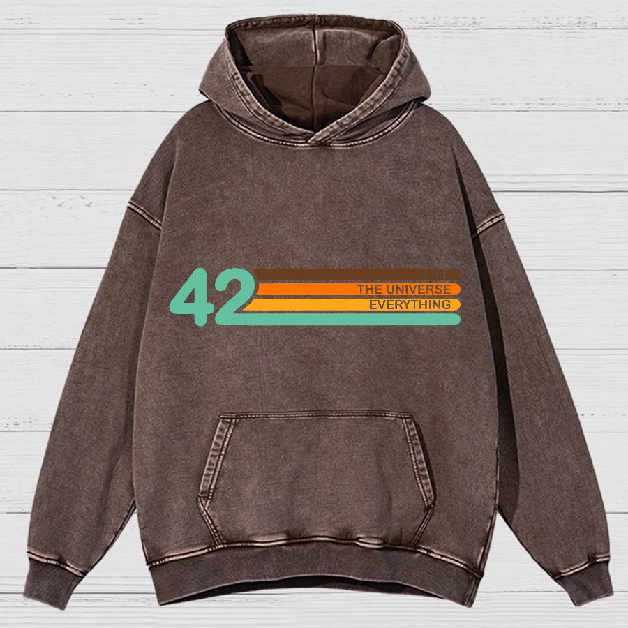 42  Life The Universe And Everything Vintage Distressed Hoodie