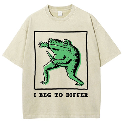 I Beg To Differ Frog Vintage Distressed T-shirt