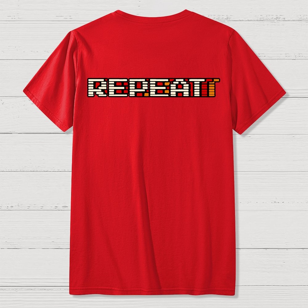 Eat Sleep Game Repeat  Front And Back Printing Geek T-Shirt