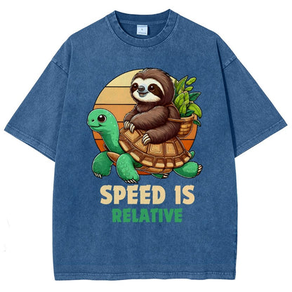 Speed Is Relative Vintage Distressed T-shirt