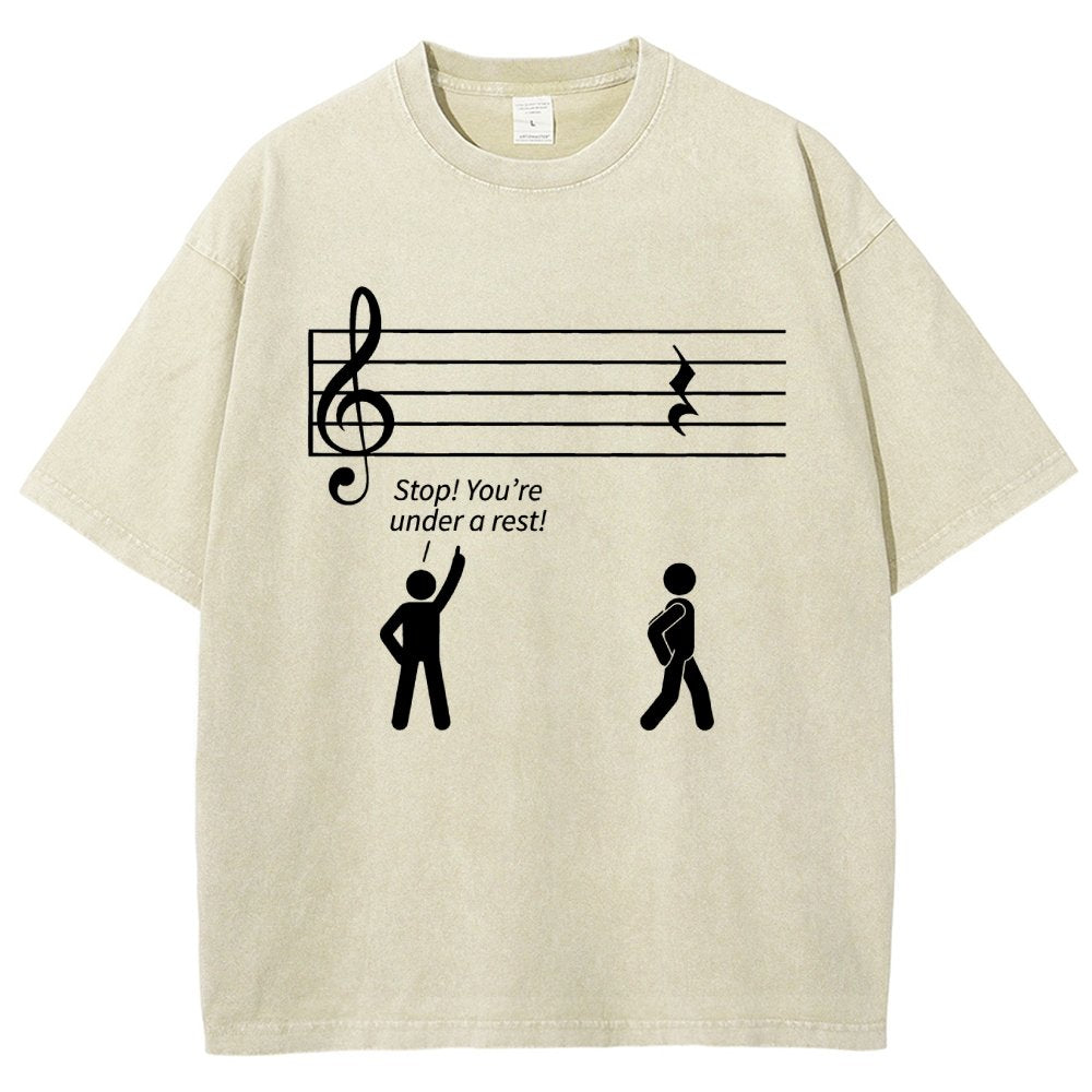 Stop Under A Rest Music Vintage Distressed T-shirt