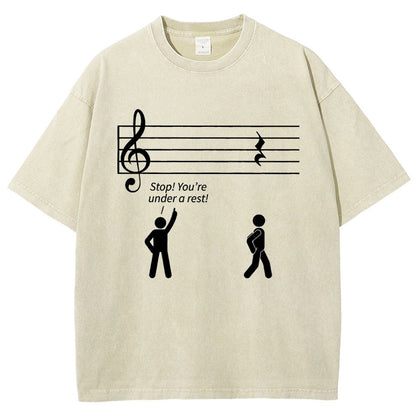 Stop Under A Rest Music Vintage Distressed T-shirt