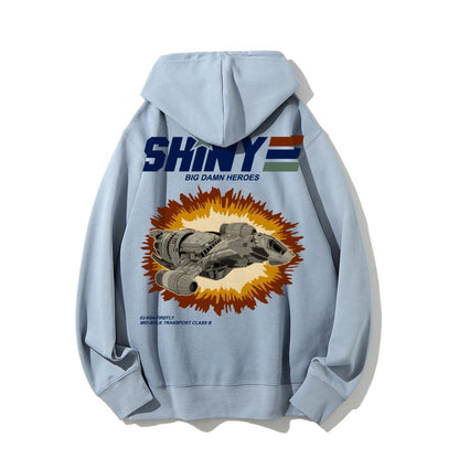 Shiny Heroes Printed Back Cotton Hoodie
