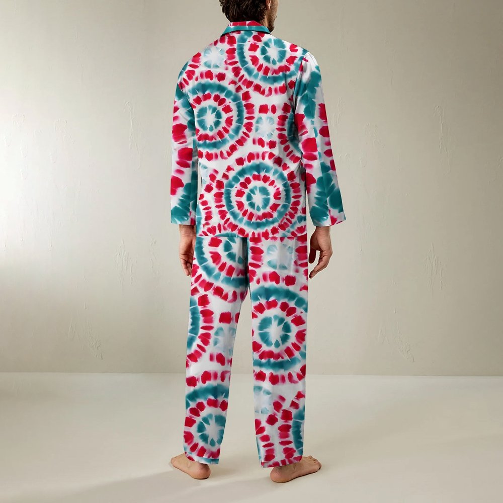 Tie Dye Christmas Snowman Unisex Geek Long Sleeve Pajama Set
