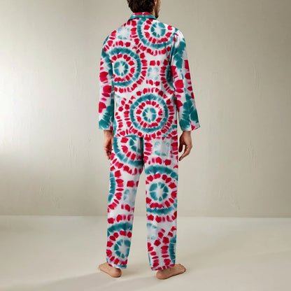 Tie Dye Christmas Snowman Unisex Geek Long Sleeve Pajama Set