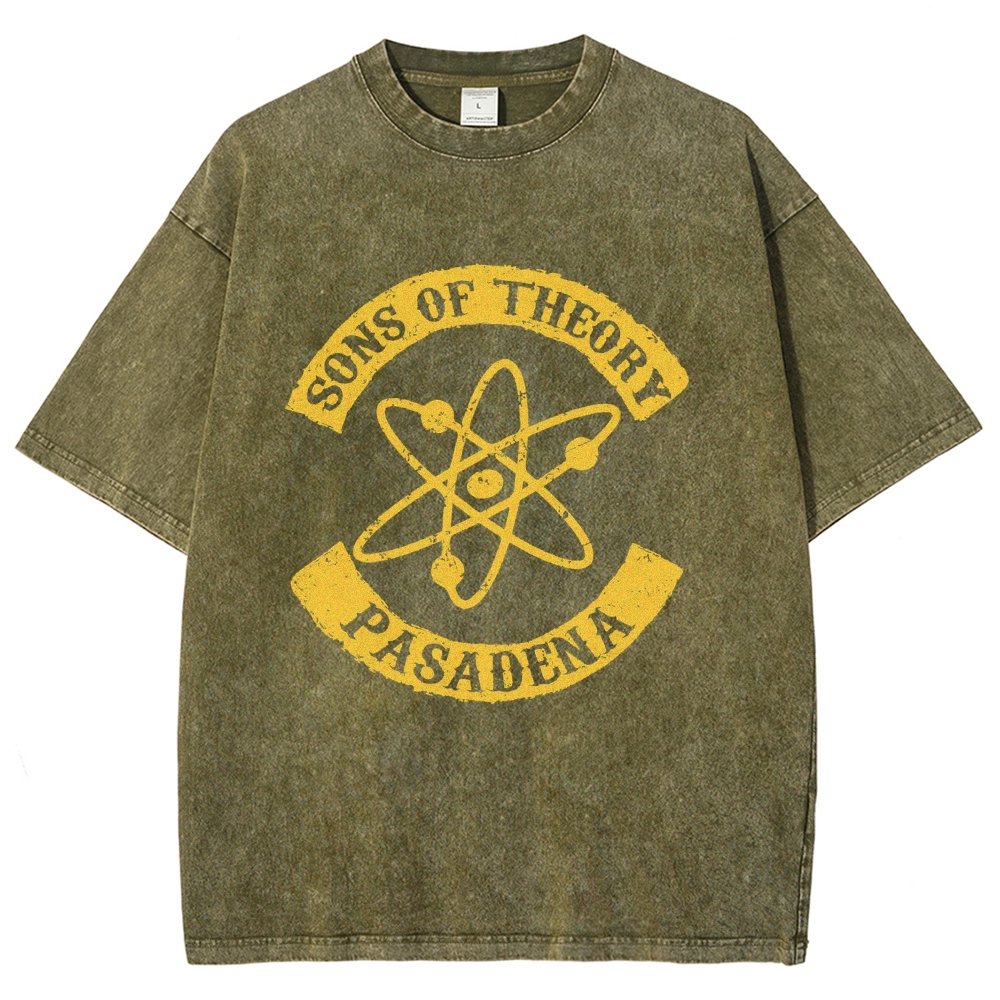 SONS OF THEORY Big Bang Humor Vintage Distressed T-shirt